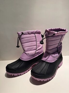 Itasca Purple and Black Kids Snow Boots